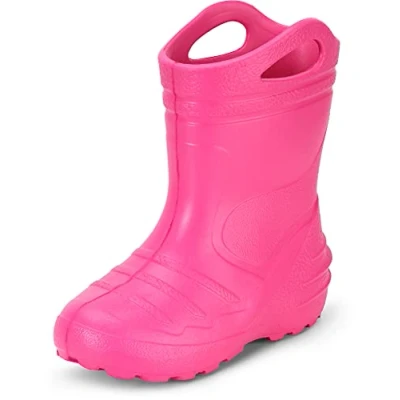 Abbildung von Ladeheid Gummistiefel Kinder federleichte Eva Regenschuhe Bequeme und leichte Regenstiefel perfekt für Frühling Sommer KL051 S (Rosa, 31 EU)