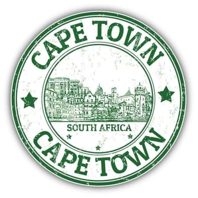 Abbildung von WildeBabsKLBT 11cm 2xHochwertiger Auto Aufkleber Sticker Decal Autoaufkleber Folie Wunschtext Cape Town South Africa Stempel Reise G112