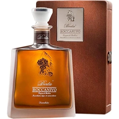 Abbildung von Grappa Berta Roccanivo 44% vol/alc. 700 ml verpackt in einer edlen Holzkiste