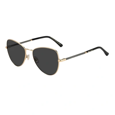 Abbildung von Jimmy Choo Damen CAROL/S 2M2/IR Gläser SONNENBRILLEN Metall Schwarz/Gold Grau Pilot Normal