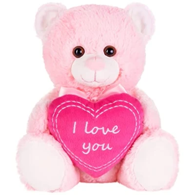 Abbildung von BRUBAKER Kuscheltier Teddybär mit I Love You Herz (1 St), Teddy Bär für Freundin oder Ehefrau, Plüschtier Liebesbotschaft