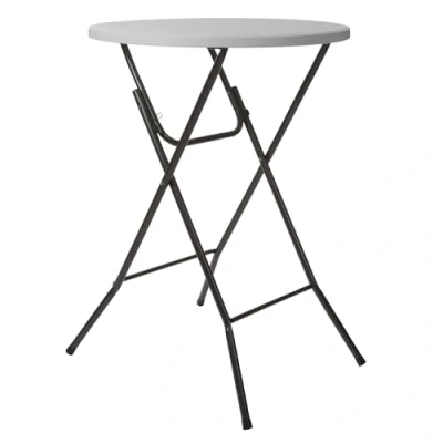 Abbildung von Perel stehtisch klappbar, Bistrotisch, Bartisch, Klapptisch, weiß, 80 x 110 cm, Outdoor, für Garten, Terrasse, max. 100 kg, rund, leicht und tragbar, zusätzliche Tischfläche