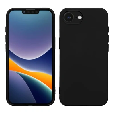 Abbildung von kwmobile Hülle kompatibel mit Apple iPhone SE 2025 / 4 4. Generation gummierte TPU Silikon Handyhülle Schutzhülle für kabelloses Laden Case in Schwarz matt