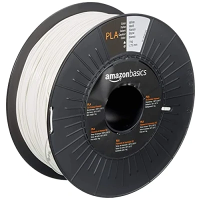 Abbildung von Amazon Basics 3D Drucker Filament aus PLA Kunststoff, 1.75 mm, Weiß, 1 kg Spule