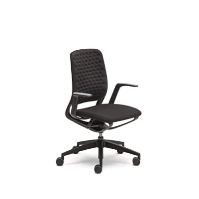 Abbildung von Sedus se:motion, Bürostuhl, schwarz, mit Armlehnen, Sitz u. Rückenpolster in AIR KNIT anthrazit/schwarz, Kunststoff 950 1065 mm