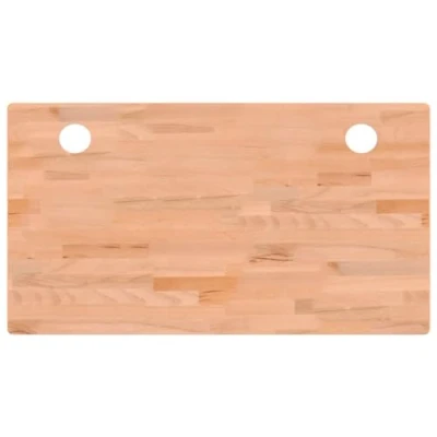 Abbildung von vidaXL Schreibtischplatte, Tischplatte mit 4 abgerundeten Ecken, Arbeitsplatte Platte für Schreibtisch Esstisch, Holzplatte Bürotischplatte, 110x60x1,5 cm Massivholz Buche