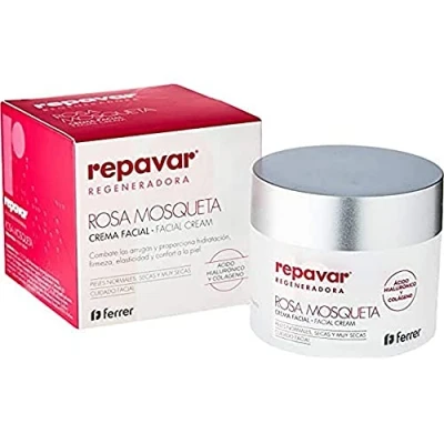 Abbildung von Repavar Feuchtigkeitsspendende Gesichtscreme Hagebutte, Hyaluronsäure und Kollagen Mit Vitamin E Sheabutter Regeneriert die Haut Verzögert Zeichen der Hautalterung 50 ml