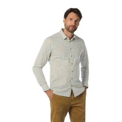 Abbildung von NO Excess Stylish Winter WITH Dynamic Allover Pattern Hemd, Herren, Größe: XL, White