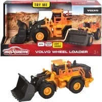 Abbildung von Majorette Volvo Radlader großes Baustellenfahrzeug für Kinder ab 3 Jahren (21,0 x 7,5 8,5 cm) mit großer Schaufel und beweglichen Teilen, Licht &amp; Sound, Gelb