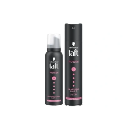 Abbildung von Taft Schwarzkopf Schaumfestiger Power Cashmere (150ml) Haltegrad 5 Haarschaum Haarmousse Geschmeidigkeit &amp; Haarspray (250 ml) Haarstyling Kaschmir ähnlich vegane Formel*