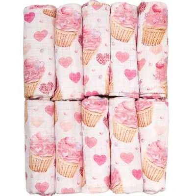 Abbildung von FENSILO Baby Mullwindeln Mulltücher Spucktücher 10er Pack 70x80 cm für und NeugeboreneMusselintücher Jungen MädchenSpucktücher aus BaumwolleReinigenAbwischen Abdecken 04