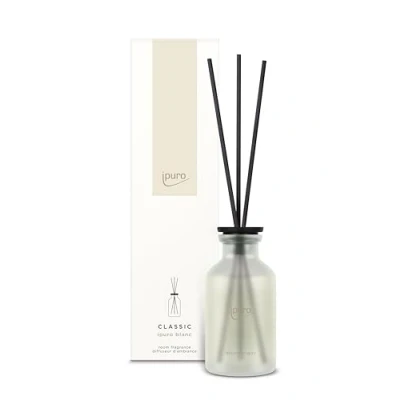 Abbildung von ipuro Classic Raumduft Blanc 75ml Raumerfrischer mit Geranie, Minze &amp; Sandelholz Frischer Sommerregen Duft Diffuser Stäbchen Eleganter Lufterfrischer für die Wohnung