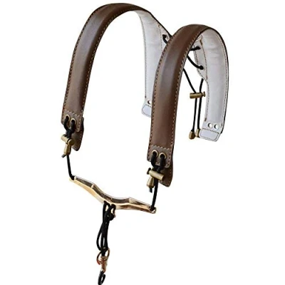 Abbildung von adorence Saxophon GurtHandgefertigter, Stressfreier, Verlängerter Schultergurt für Saxophon, Tenor, Alt und Bariton Braun