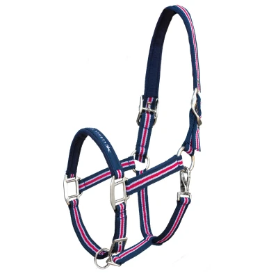 Abbildung von Schockemöhle Halfter Memphis Nylon Navy/Rot/Stripe XWarmblut