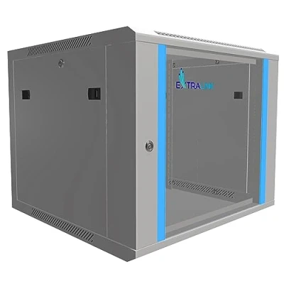Abbildung von Netzwerkschrank 19 Zoll 9 HE 600x600 Wandmontage selbstmontierender Rahmen abnehmbare Seitenwände für Switches UPS Server Netzwerkausrüstung Serverschrank gehärtetes Glas Grau Rack