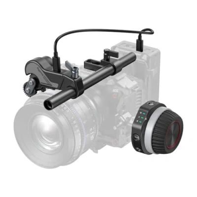 Abbildung von SMALLRIG Wireless Follow Focus Kit (Lite) mit Handrad Controller und Empfängermotor, A/B Anschlägen 15 mm Stangenklemme, kompaktes Design, weitgehend kompatibel Kino 4296