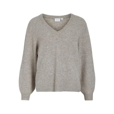 Abbildung von Vila Female Strickpullover V Ausschnitt, Natural Melange,XS