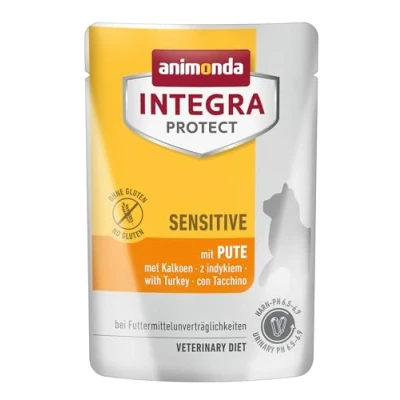 Abbildung von animonda INTEGRA PROTECT Katzenfutter nass Sensitive mit Pute (24 x 85g), vom Tierarzt empfohlen bei Futtermittelallergie, Veterinären entwickeltes Diätalleinfutter für erwachsene Katzen