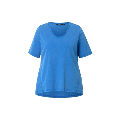 Abbildung von Ulla Popken Short Sleeve Tshirt basic, Damen, Größe: 50/52, Peacock blue