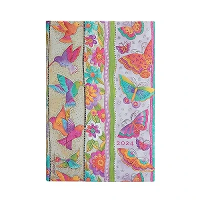 Abbildung von Paperblanks 12 Monatskalender 2024 Kolibri und Schmetterlinge Horizontal Mini (100 x 140 mm)