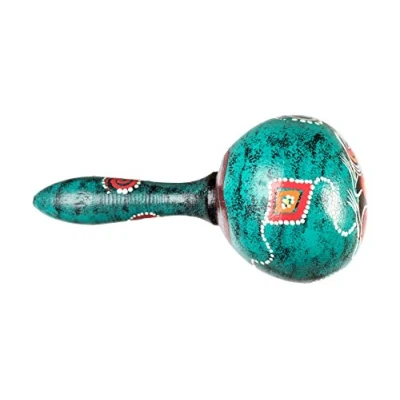 Abbildung von Holzrassel Holz Rassel Shaker Kinder Percussion Handrassel Frosch Grün Marakas
