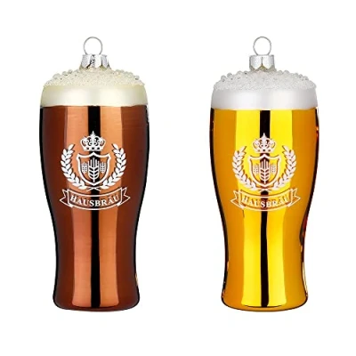 Abbildung von Inge Glas Christbaumschmuck Bierglas 1 Stück Sortiert 11cm Weihnachtskugeln braun oder Gold