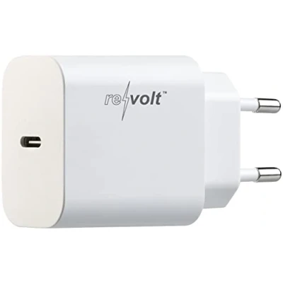 Abbildung von revolt Ladegerät USB C: Kompaktes C Netzteil mit Power Delivery (PD) bis 20 Watt, 3 A (USB Ladestecker, 3A, Apple iPhone Ladekabel)