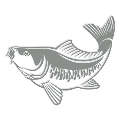 Abbildung von Finest Folia Fisch Aufkleber für Auto Motorrad Boot Schlauchboot Angelbox Sticker Autoaufkleber Angler Fische selbstklebend wetterfest wasserfest K174 (Mittelgrau, Motiv 09)