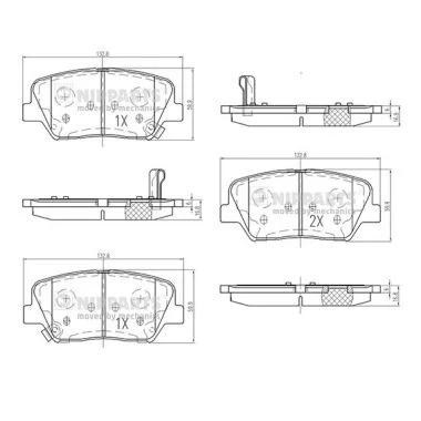 Abbildung von Bremsbelagsatz, Scheibenbremse NIPPARTS N3600554