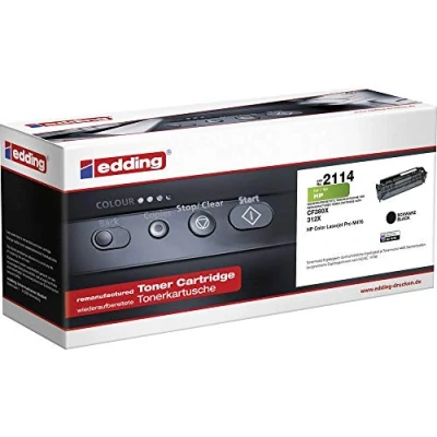 Abbildung von edding Toner EDD 2114 Schwarz Reichweite 4400 Seiten Ersetzt HP 312X (CF380X)