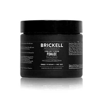 Abbildung von Brickell Men&#039;s Strong Hold Texturierende Pomade für Männer, natürliche und organische, biegsame Faserpomade, 59 ml, Duftgel