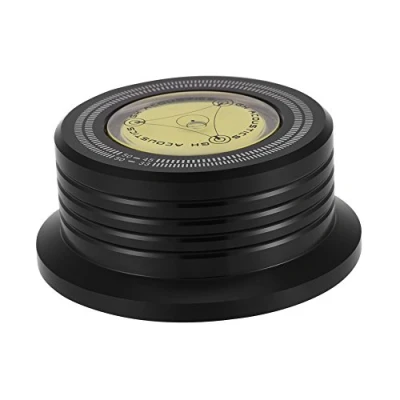 Abbildung von Plattenklemme, 50Hz Stabilisator, Plattengewicht, Gewichtsklemmen, Scheibengewicht, für Plattenspieler LP Vinyl(Schwarz)