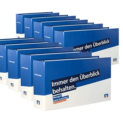 Abbildung von 10 x Kontoauszugsordner blau (Morgen kann kommen) mit Volksbank Logo, Ordner für Kontoauszüge, Bankordner, DIN lang