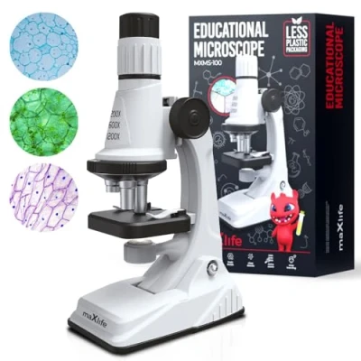 Abbildung von Maxlife Mikroskop für Kinder MXMS 100 Experimentierkasten Spielzeug Durchlicht Experimente ab 8 Zubehör Set Geschenke