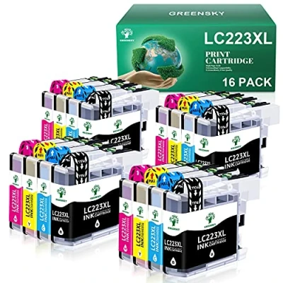 Abbildung von GREENSKY LC223 LC 223 Patronen Kompatibel für Brother XL Druckerpatronen MFC J5320DW DCP J4120DW J4420DW J480DW J4620DW J562DW J4625DW J680DW (16 Pack)