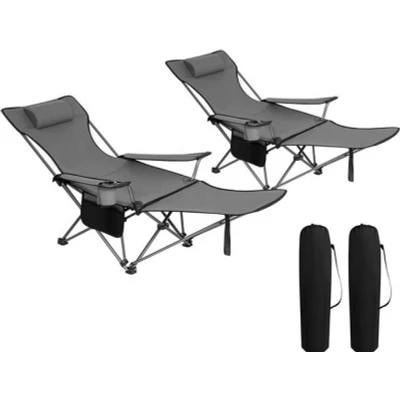 Abbildung von Woltu Campingstuhl (2 St), klappbar für Outdoor mit Armlehnen Getränkehalter