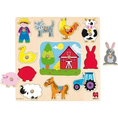 Abbildung von Goula D53025 Farm Silhouettes Shape Puzzle, Multi kleuren, 24 months to 48