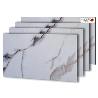 Abbildung von AS Country Stone Wandpaneele in Marmoroptik 60x120 cm 4 Stück PVC Wandverkleidung aus Kunststoffplatten für Küche, Bad &amp; mehr Küchenrückwand Platte Wandpaneel Pure