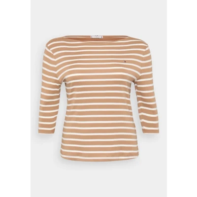 Abbildung von Tommy Hilfiger Curve SLIM CODY BOAT 3/4 Langarmshirt, Damen, Größe: 46, Hickory/ecru