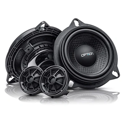Abbildung von Option BM 100 kompatibel mit BMW Fahrzeugen 10cm Komponenten Lautsprecher passend für 50 Watt RMS, 4 Ohm, 90 dB (Plug &amp; Play)