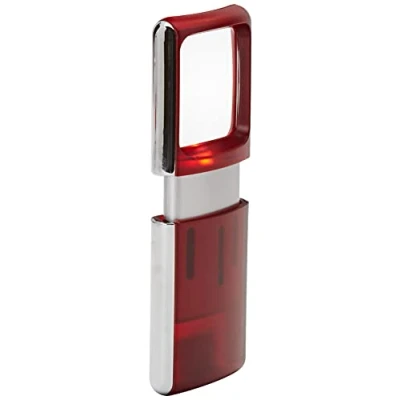 Abbildung von Wedo 2717502 Lupe eckig (mit LED Beleuchtung inklusiv Batterien, transluzent) rot