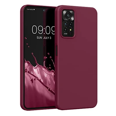 Abbildung von kwmobile Hülle kompatibel mit Xiaomi Redmi Note 11 Pro / (5G) 12 (4G) Silikon Handy Case Handyhülle weiche Oberfläche kabelloses Laden Tawny Red