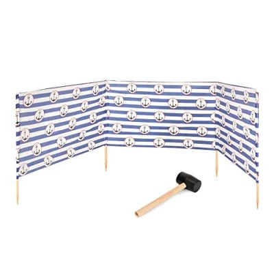 Abbildung von Garronda Strand Windschutz Sichtschutz 4m lang Plus Gummihammer GAEX001 (Streifen/Anker 2, 4 m)