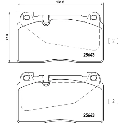 Abbildung von HELLA 8DB 355 020 251 Bremsbelagsatz für Verschleißwarnanzeiger vorbereitet AUDI: A6 C7 Avant, Q5, Limousine, PORSCHE: Macan