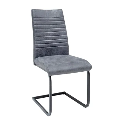 Abbildung von riess ambiente Freischwinger APARTMENT grau / schwarz (1 St), Esszimmer · Microfaser Metall Industrial
