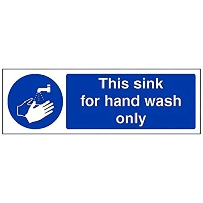 Abbildung von vsafety 44055 ax r Pflicht Catering Zeichen, starrer Kunststoff, &quot;This Sink For Hand Wash Only,&quot; Landschaft, 300 mm x 100 mm, blau