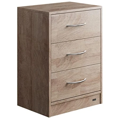 Abbildung von Casaria Nachttisch Eloise (1 St), mit 3 Schubladen Kabelführung Wandbefestigung Boxspringbett
