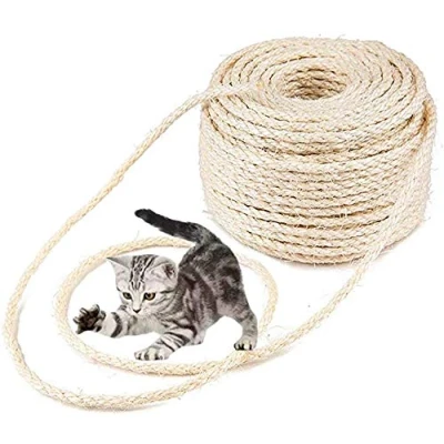 Abbildung von Parain Sisalseil für Kratzbaum Kratzsaule Katzenbaum Katzen Natürlich Sisal Seil 6mm (6mm,10m)