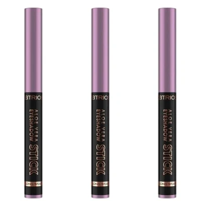 Abbildung von Catrice Aloe Vera Eyeshadow Stick, Lidschatten, Nr. 070, Violett, langanhaltend, pflegend, schimmernd, farbintensiv, vegan, ohne Mikroplastikpartikel, Nanopartikel frei, Parfüm, 3er Pack (3x1.5g)