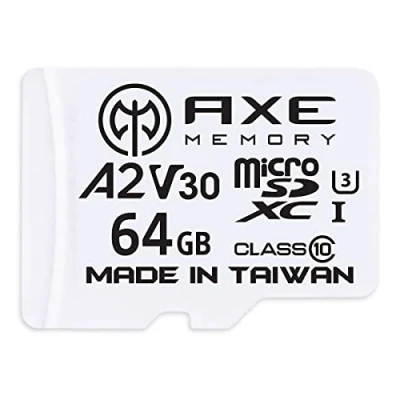 Abbildung von AXE 64GB MicroSDXC Speicherkarte + SD Adapter mit A2 App Performance, V30 UHS I U3, 4K, Ultra HD, Klasse 10